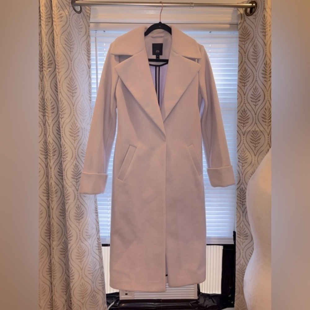 River Island Relaxed Front Long Line Coat Lilac Size 6